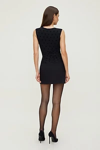 Shirred Polka Dot Tank Top