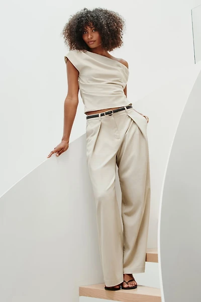 Pleated Wide Leg Pants