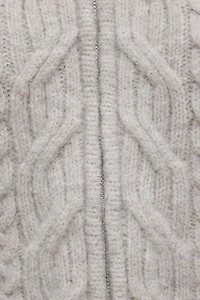 Cable Knit Zip Up Sweater