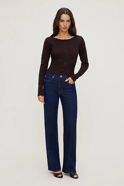 Sara Ribbed Cinch Hem Cardigan