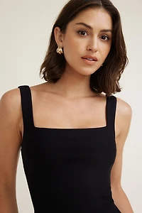 Open Back Ponte Maxi Dress