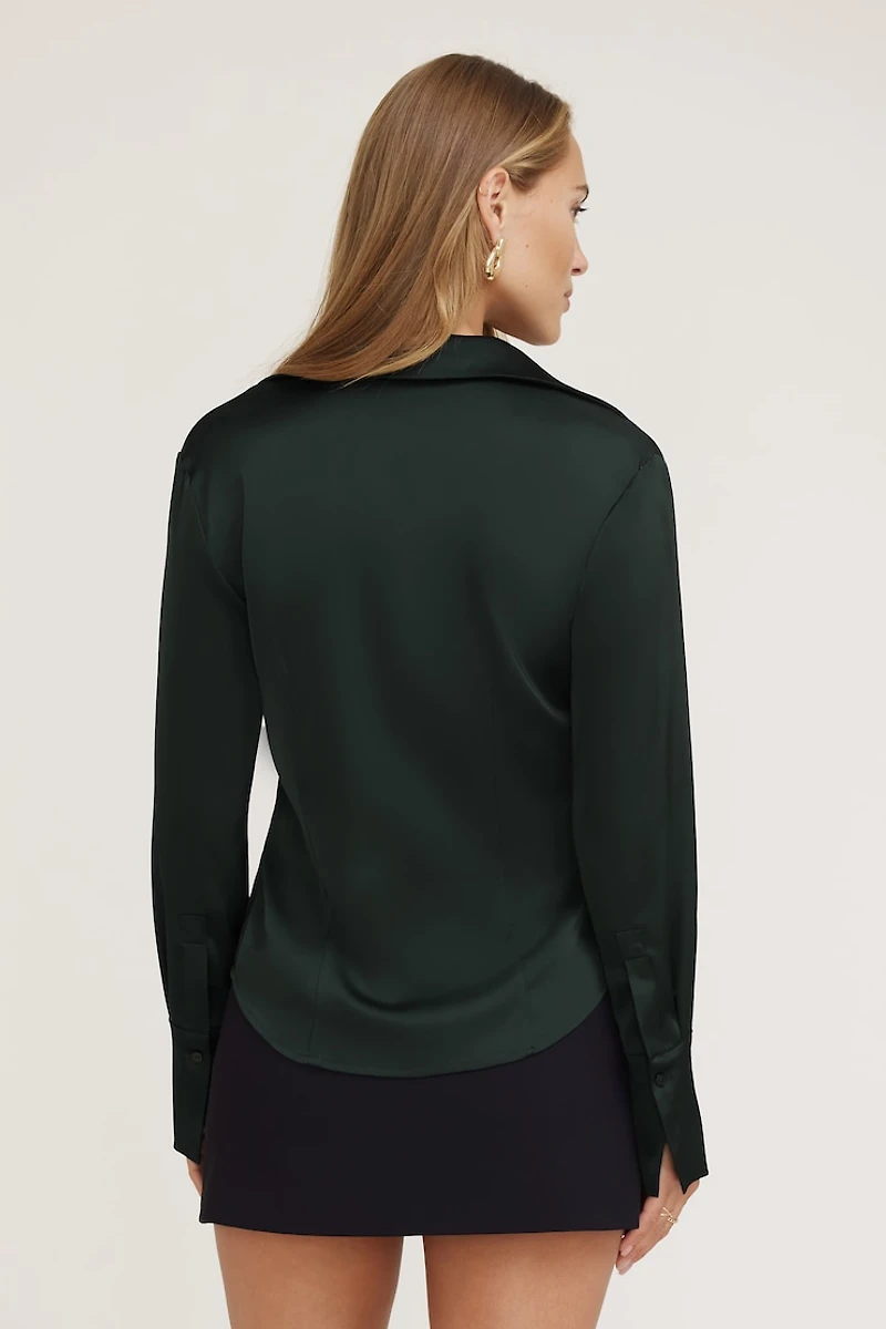 Eva Cinched Satin Shirt