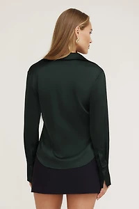 Eva Cinched Satin Shirt