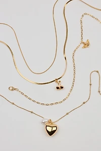 Set of 4 Angel and Cherry Pendant Necklaces