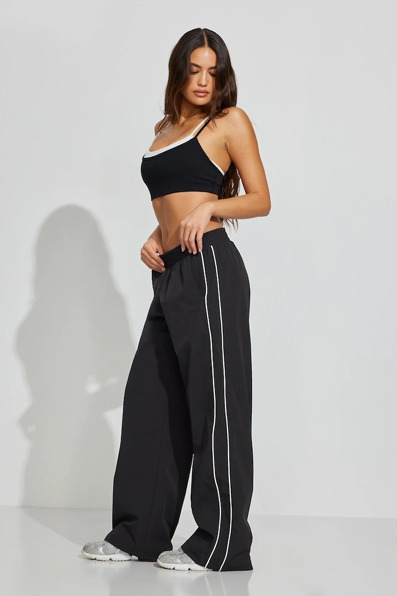 Nylon Straight Leg Pants