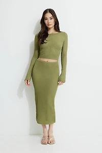 Haut à manches longues en pointelle