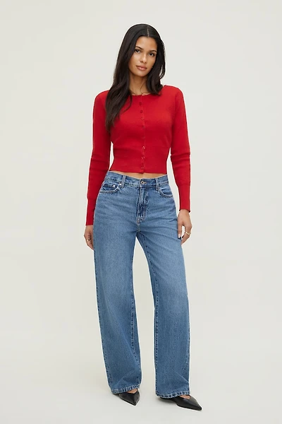 Sara Ribbed Cinch Hem Cardigan