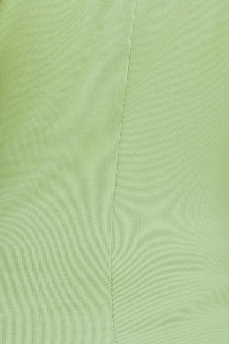 Haut froncée en coton extensible à col montant