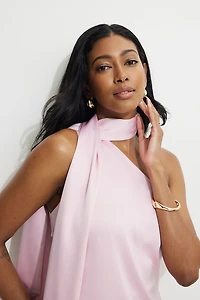 Neck Scarf Satin Top