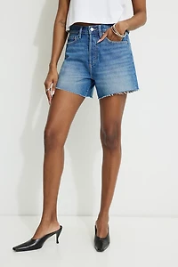 Short en denim décontracté à taille mi-haute Miles