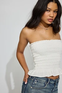 Linen Smocked Tube Top