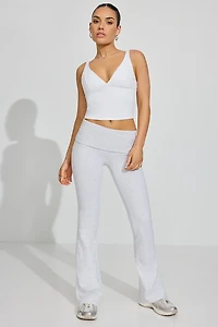 Soft Cotton Fold Over Flare Pants
