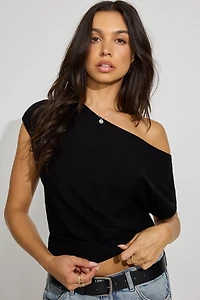 Romi Asymmetric Cinched Waist Sweater