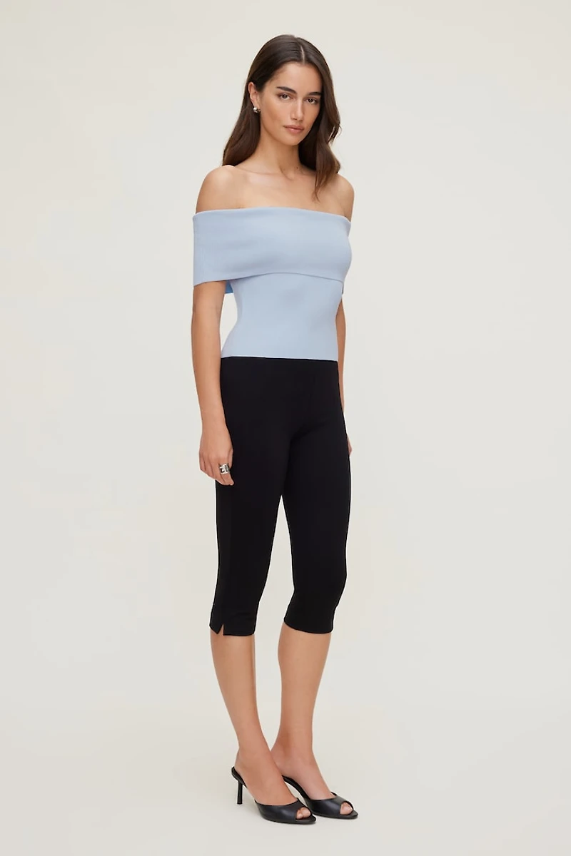 Rib Knit Off Shoulder Sweater