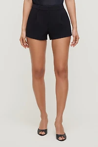 Short plissé A coupe en et taille haute