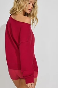 SoftTerry Off Shoulder Sweatshirt