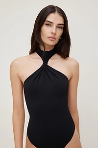 Justaucorps licou sculptant torsadé