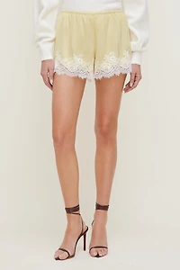 Short en satin et dentelle