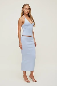 Scallop Trim Maxi Skirt