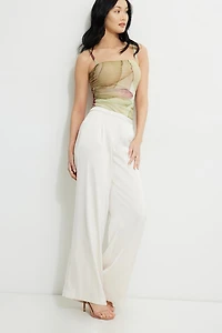 Pantalon à jambe large en satin