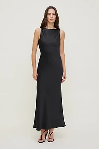 Robe nuisette maxi en satin Nora