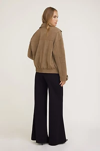 Pantalon à jambe large en tricot point de Rome