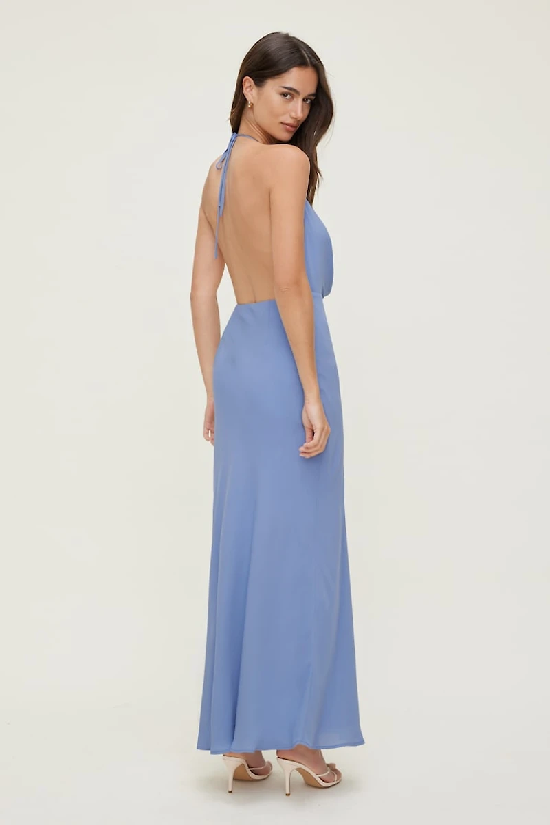 Cowl Halter Neck Maxi Dress