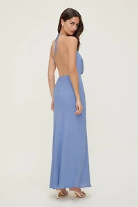 Cowl Halter Neck Maxi Dress