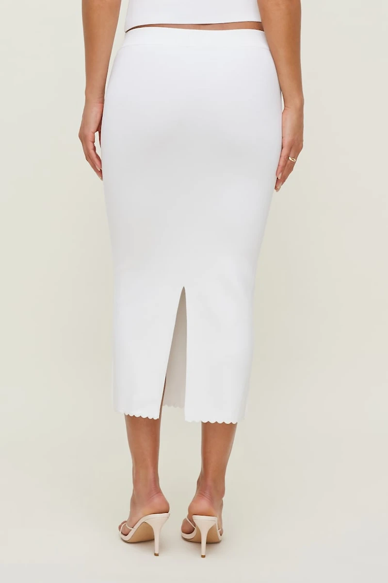 Scallop Trim Maxi Skirt