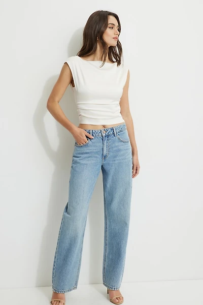 Haut drapé en satin