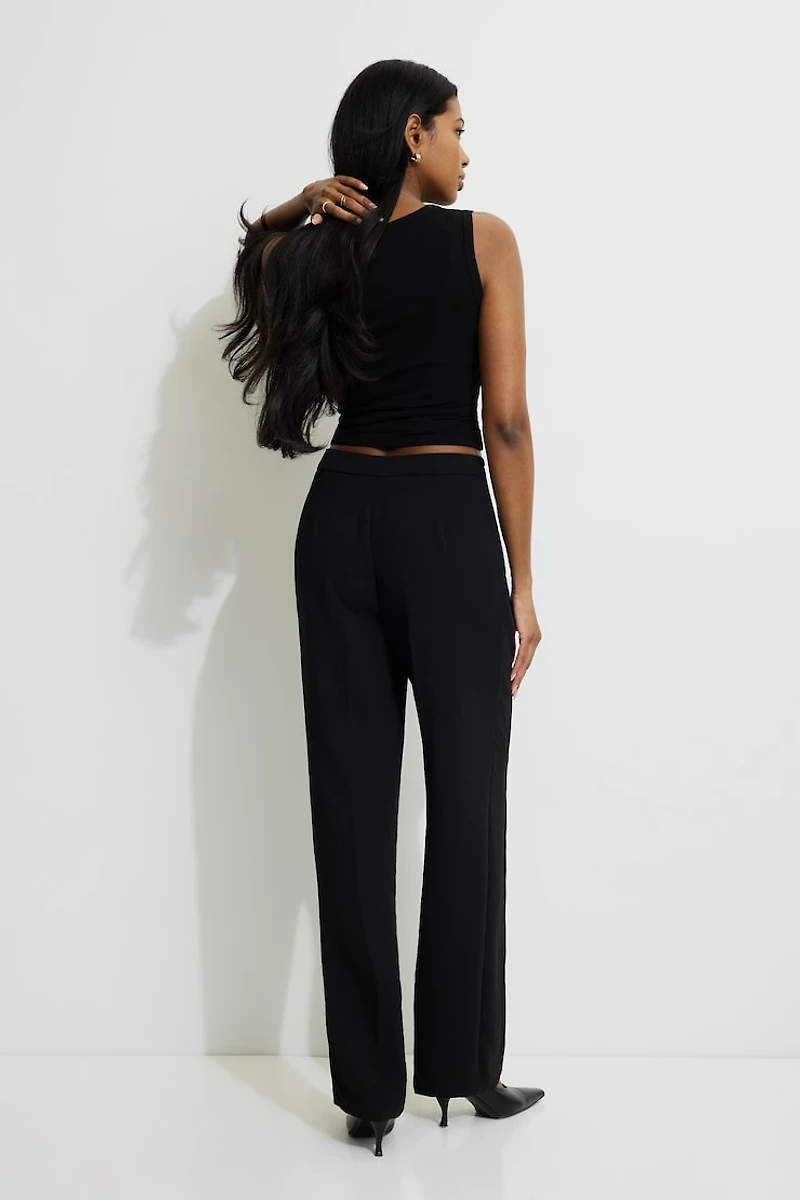 Pintuck Straight Leg Pants