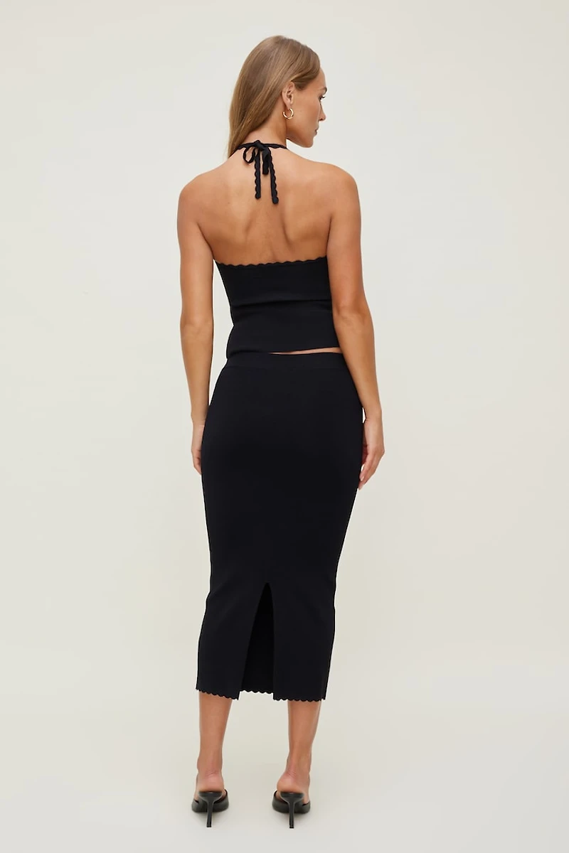 Jupe maxi à bordure dentelée