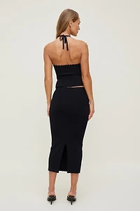 Jupe maxi à bordure dentelée