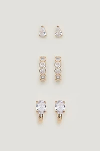 3-Pack Gem Earrings