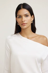 Off Shoulder Satin Blouse