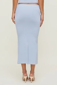 Scallop Trim Maxi Skirt