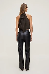 Paloma Bubble Satin Halter Blouse