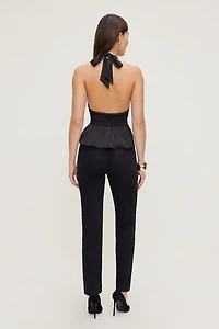 Plunge Satin Halter Top