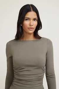 Minirobe froncée en coton-spandex Katia