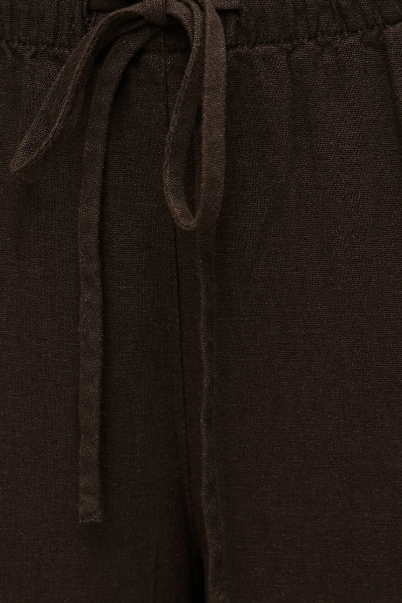 Pantalon en lin à jambe large Leo