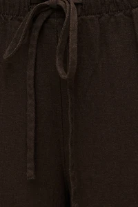 Pantalon en lin à jambe large Leo