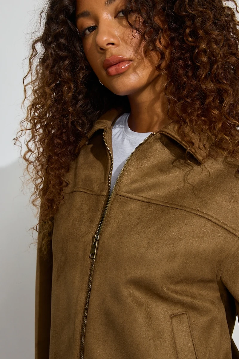 Oversized Suede Worker Jacket
