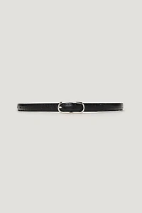 Oval Super Slim Faux Leather Belt