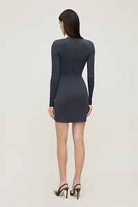 Sculpt Draped Structured Mini Dress