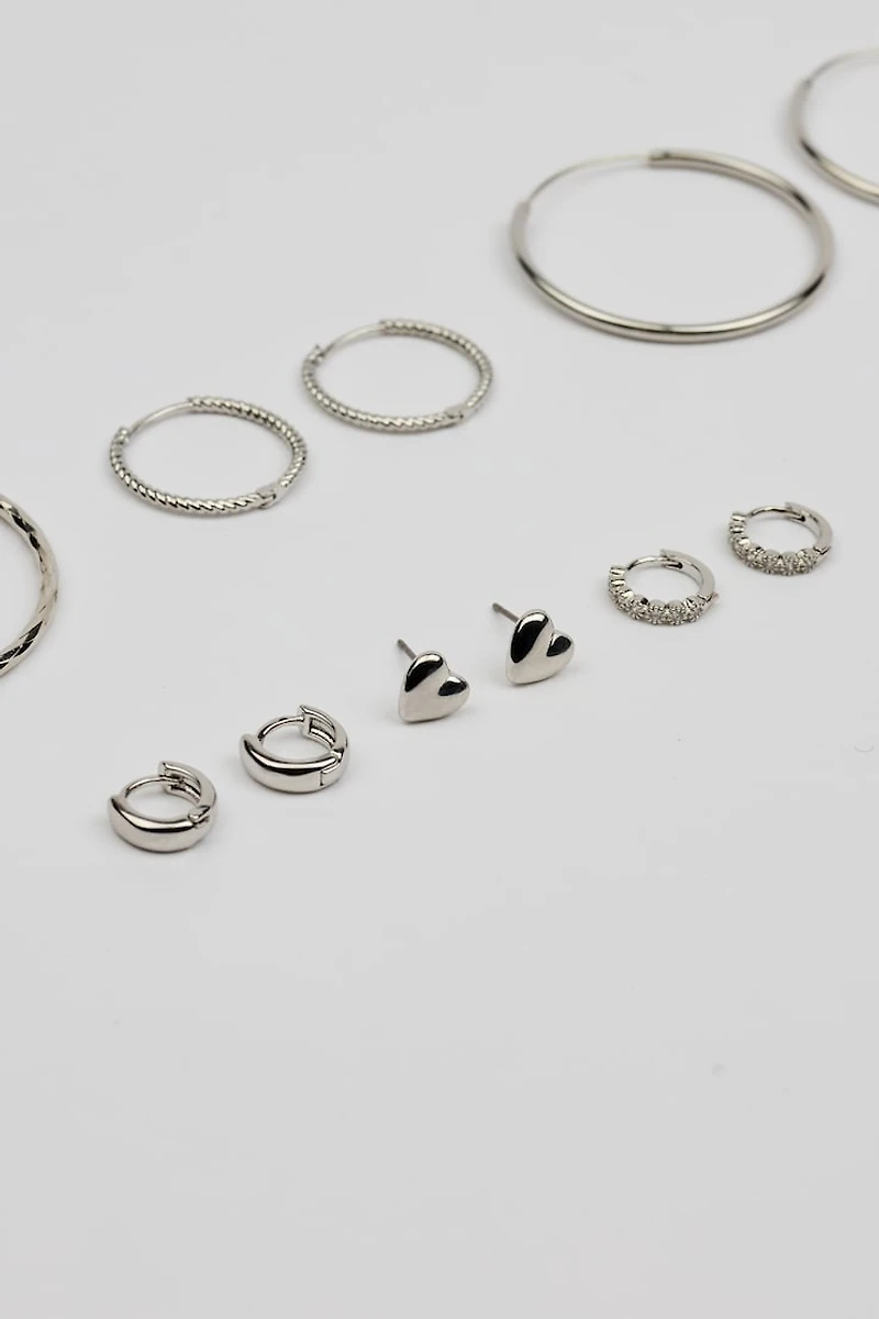 6 Pack of Mini Studs & Thin Hoop Earrings