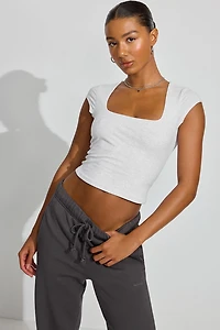 T-shirt Portia à col carr