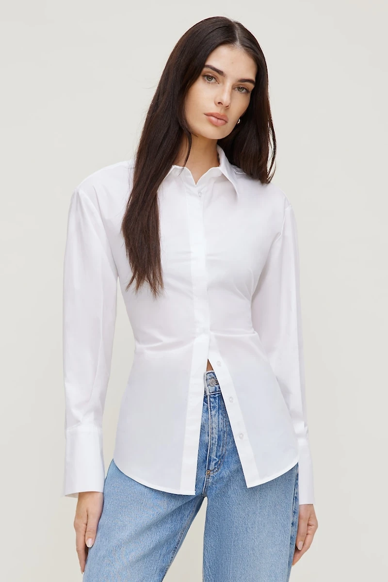 Poplin Cinch Back Shirt