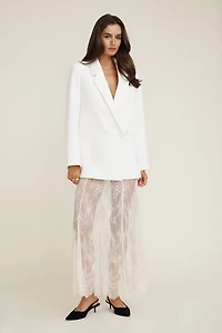 Jupe maxi diaphane en dentelle