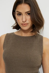 Low Back Rib Knit Tank Top