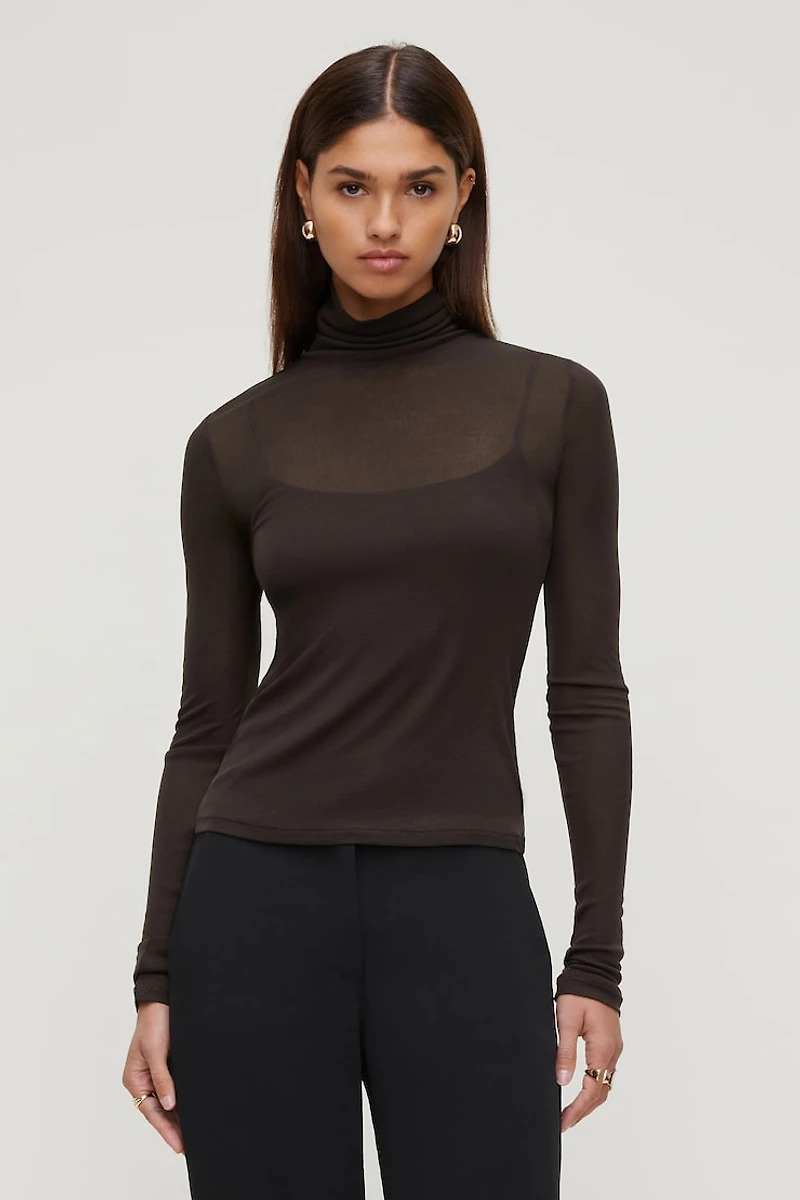 Sheer Layered Cami and Turtleneck